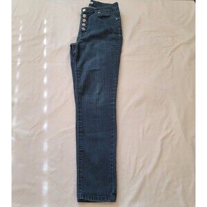 Nine West Women's Jeans High Rise Skinny Button Fly Dark Blue 5 Size 6